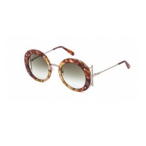 Salvatore Ferragamo Round Tortoise Shell Sunglasses